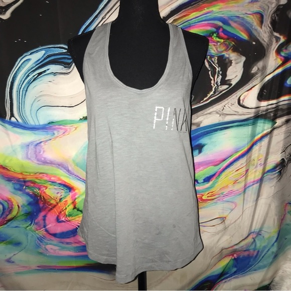 Gray Victorias Secret Pink M tank top